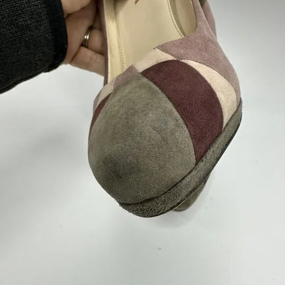 Prada Women's Lampone Grafite Calzature Donna Camoscio Grafic Pumps EU 37.5/US 7 - Picture 14 of 17